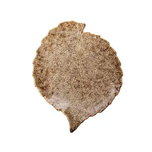 Large Cream Leaf Plate