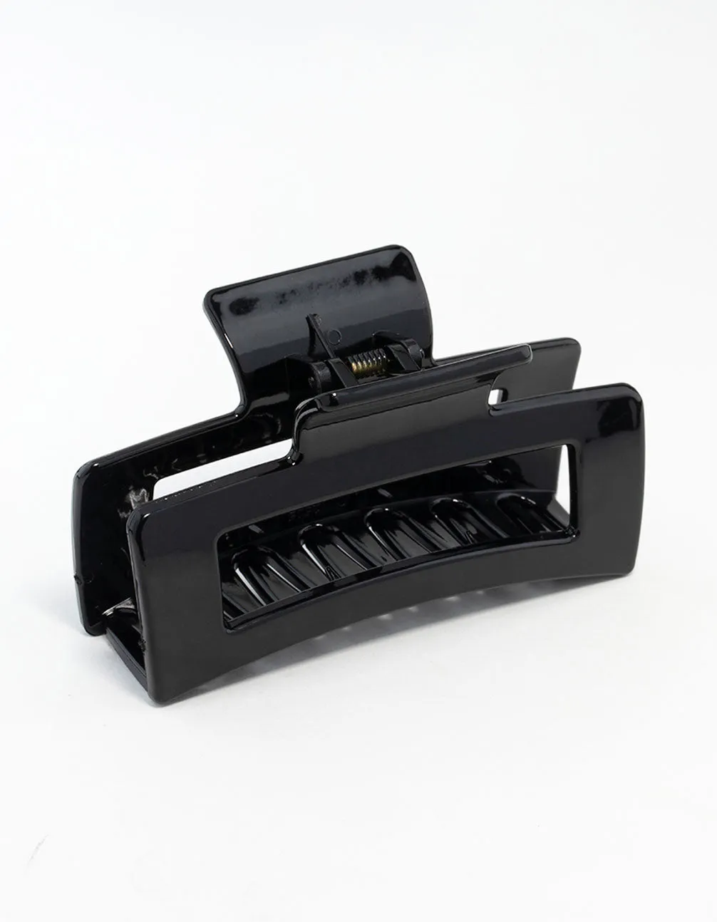 Large Shiny Black Plastic Coated Claw Clip