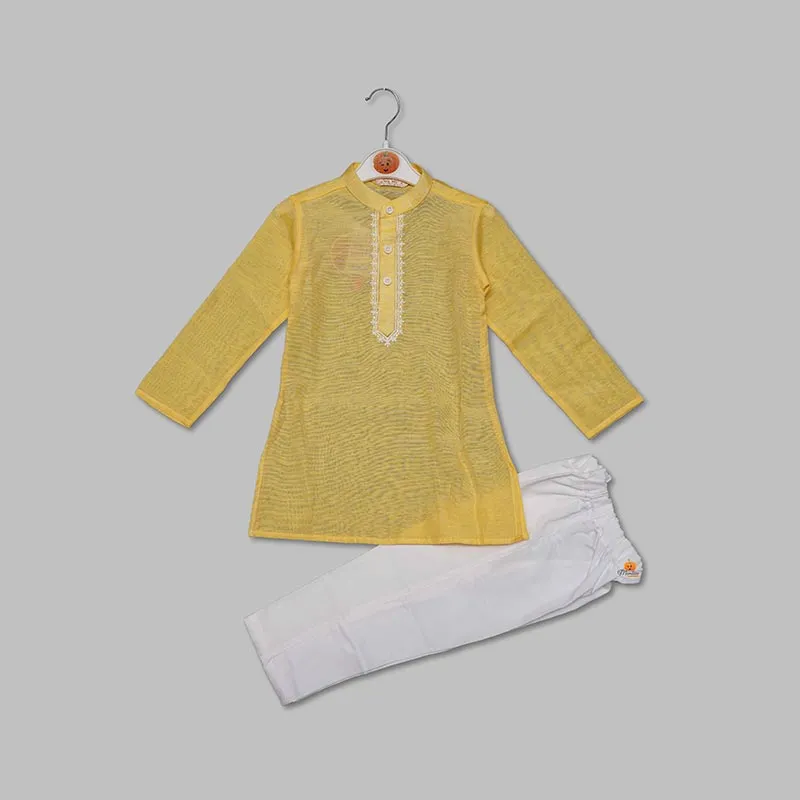 Lemon & Green Boys Kurta Pajama