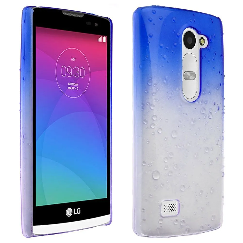 LG Leon LTE Case | Lg Tribute 2 Case | LG Power | LG Sunset | LG Destiny | LG Risio Case,  Ultra Slim Raindrop Case Cover - Blue