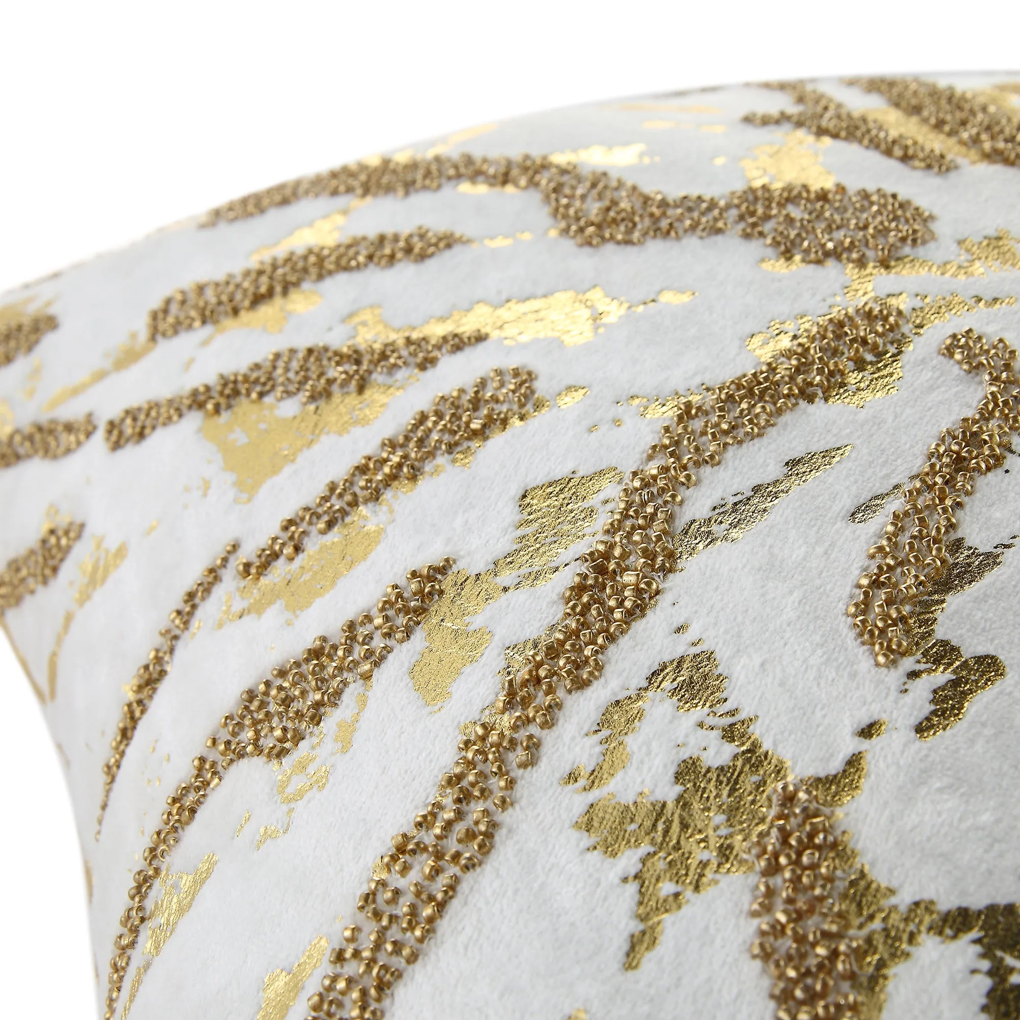 Luxe Collection Starburst Gold Foil Hand Beaded Velvet Cushion