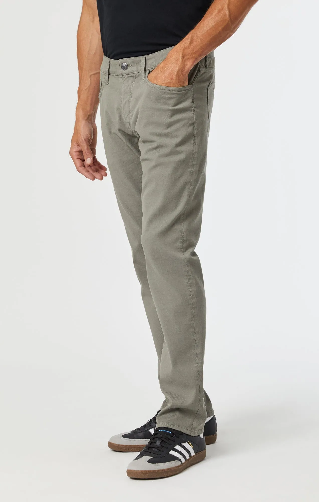 MARCUS SLIM STRAIGHT LEG IN PEWTER LUXE TWILL