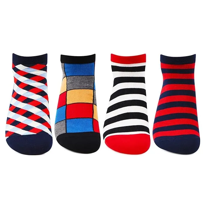 Men's Secret Length Bold Socks - Pack Of 4