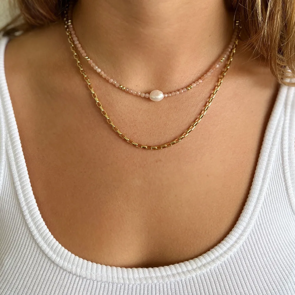 Mila Gemstone and Pearl Choker