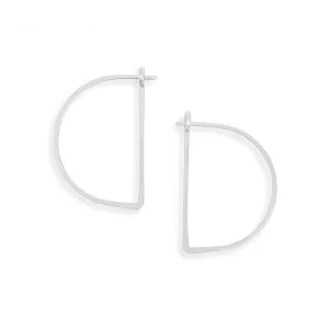 minimal half moon hoops - small