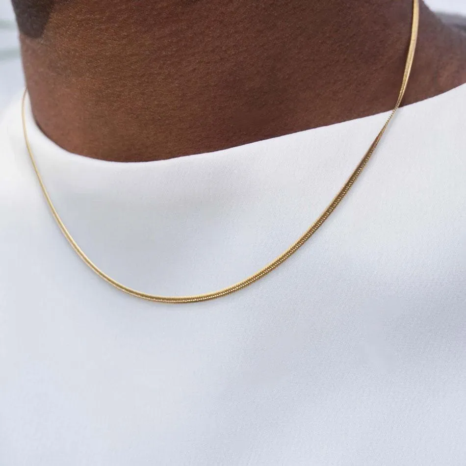 Minimal Snake Chain Necklace (24kt Gold)