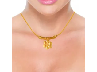 Minimal Style 22k Gold Jewellery Set With Charming Flower Design