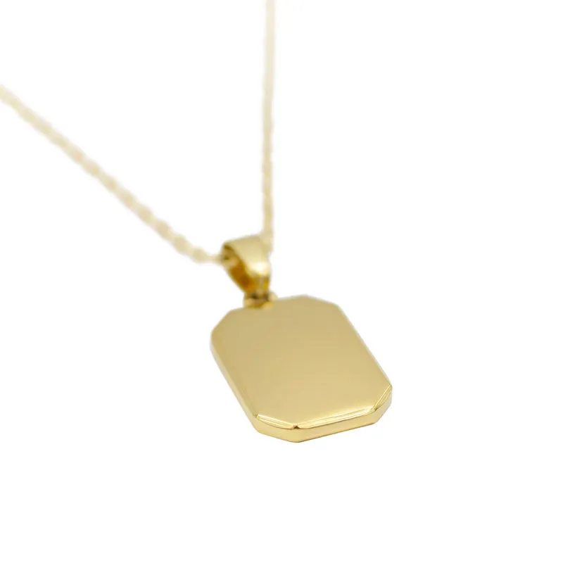 Minimal Tag Necklace - 24kt Gold