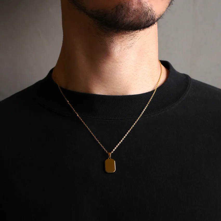 Minimal Tag Necklace - 24kt Gold