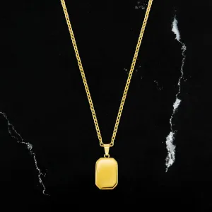 Minimal Tag Necklace - 24kt Gold