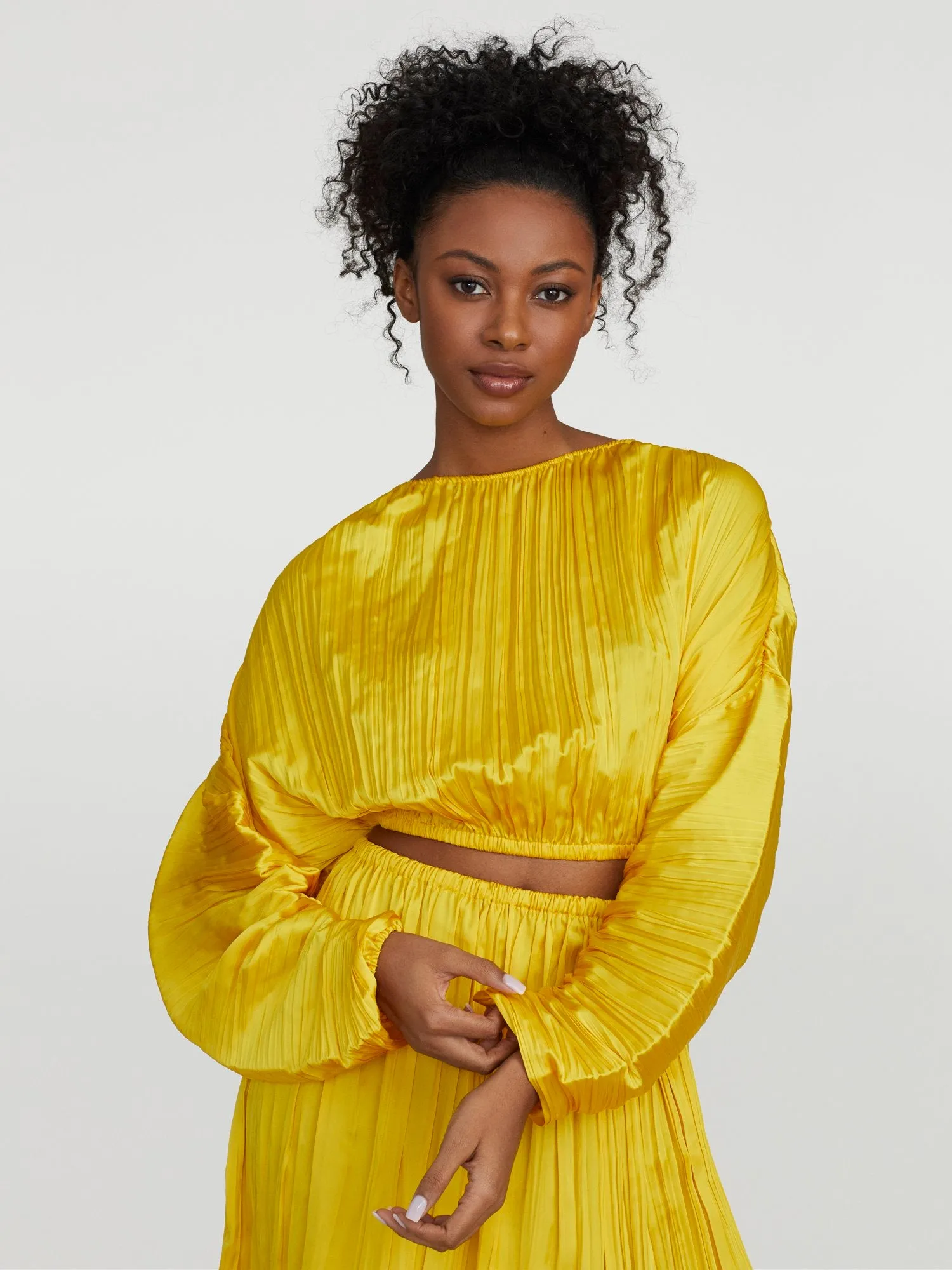 Monifa Puff-Sleeve Crop Top