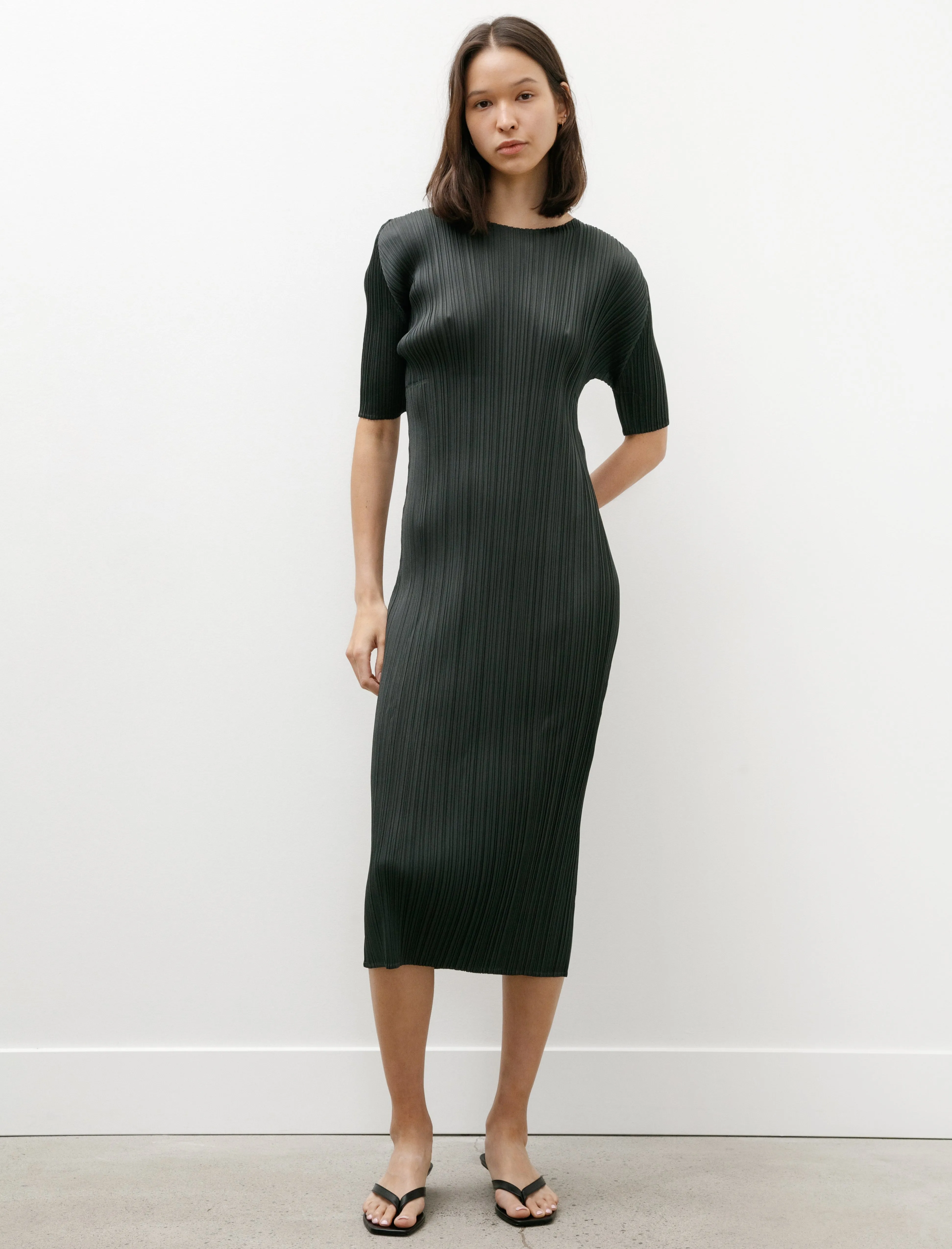 Monthly Colors Simple Dress Charcoal