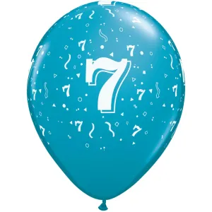 Number #7 Confetti Balloons (50 Pack)