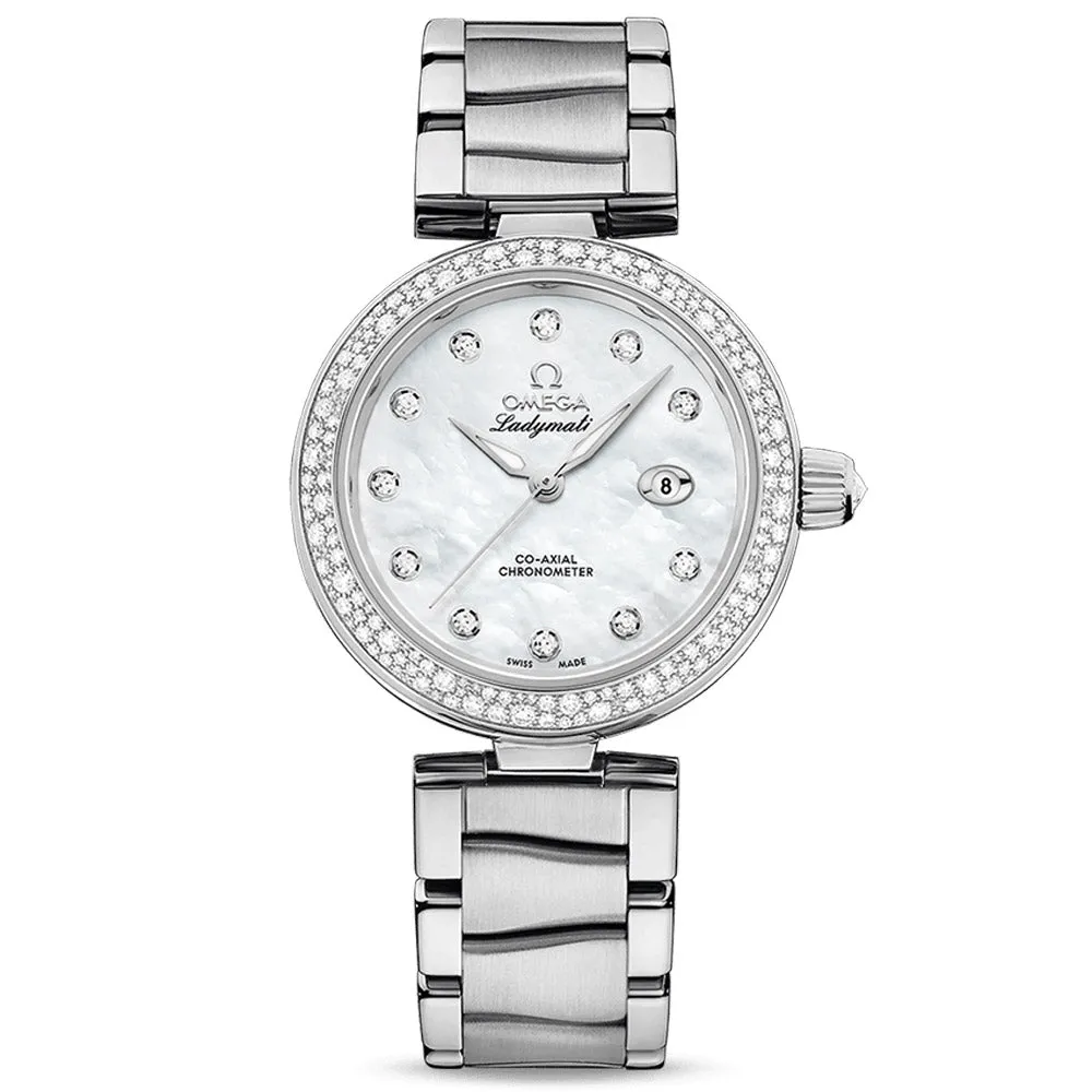 Omega De Ville Ladymatic 34mm MOP Dial Diamond Ladies Automatic Watch 42535342055002