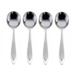 Oneida Aurora Set of 4 Round Bowl Soup Spoons