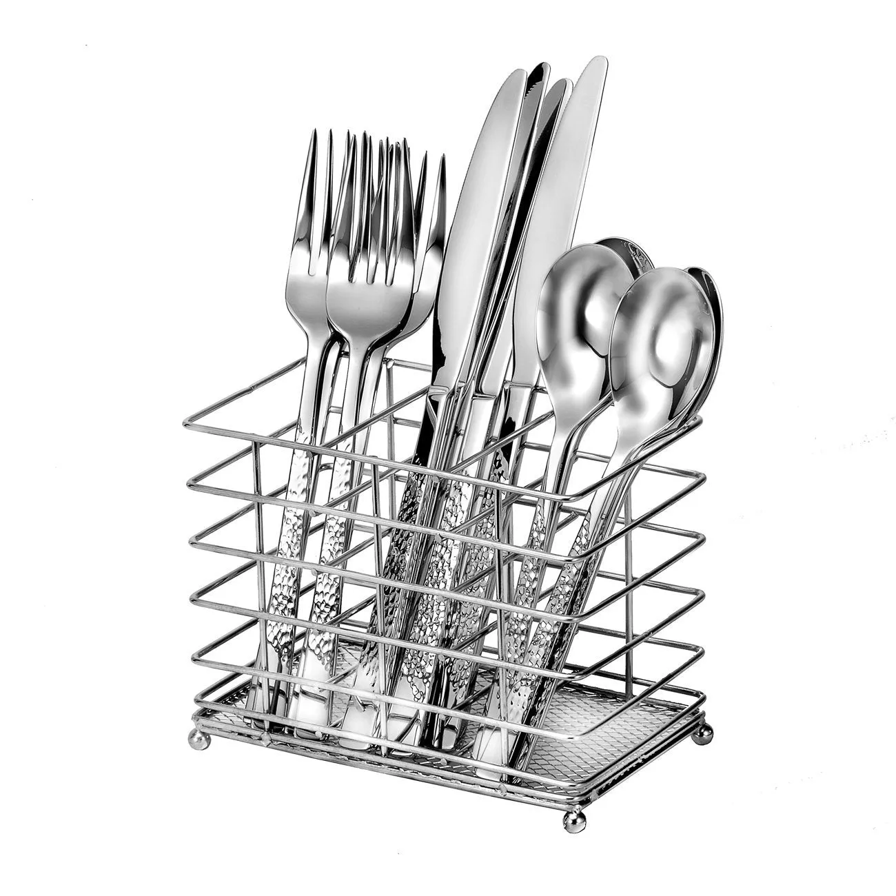 Oneida Impact 12-Piece Casual Flatware Set with Countertop Caddy, Service for 4