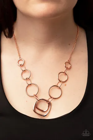 Paparazzi Necklace ~ Linked Up Luminosity - Copper