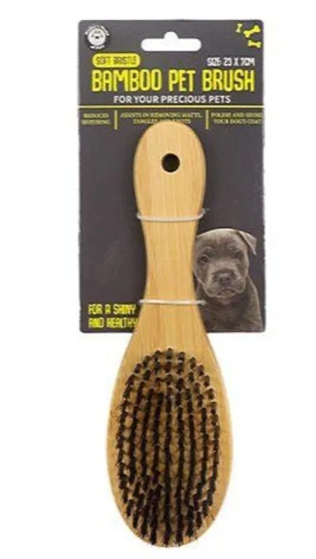 Pet Bamboo Brush Soft Bristle - Large 23x7cm