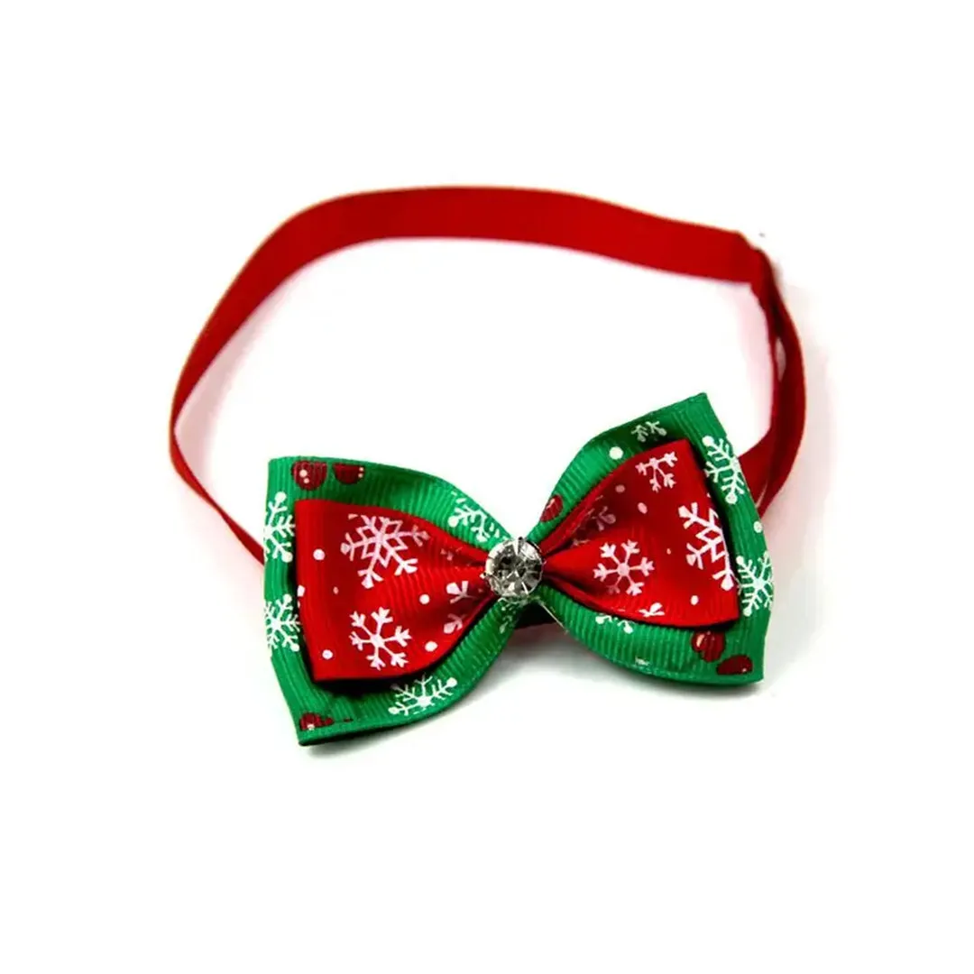 PetAffairs Adjustable Bow Tie Neck Strap Christmas Pet Collar