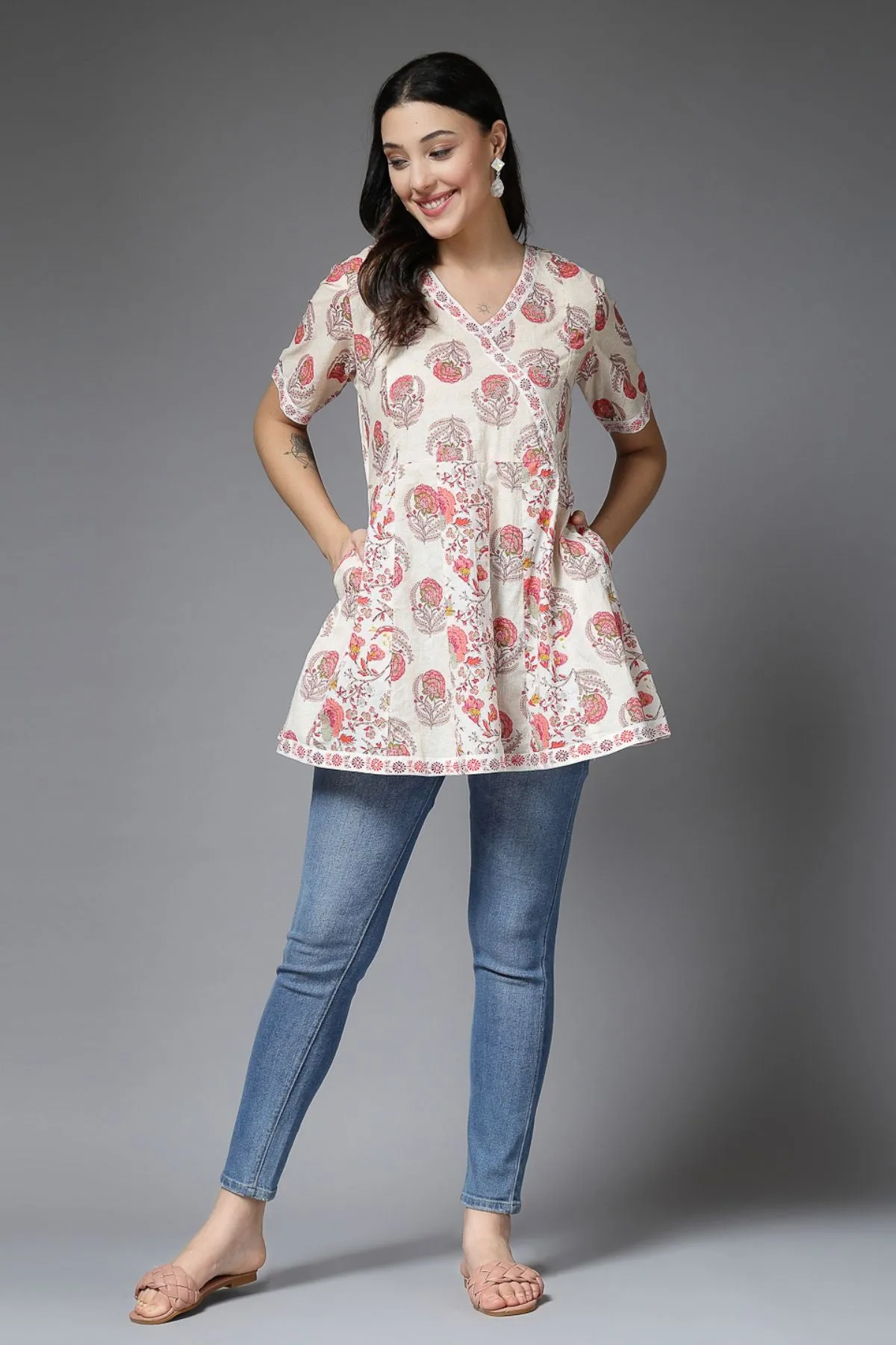 Pure Cotton Printed Maternity Feeding Top