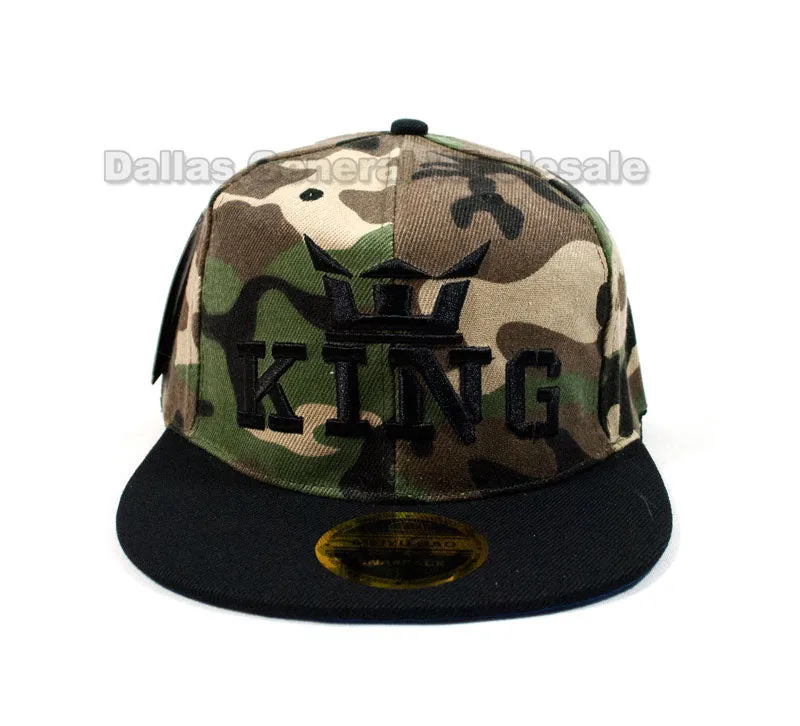 "KING" Snap Back Flat Bill Caps Wholesale