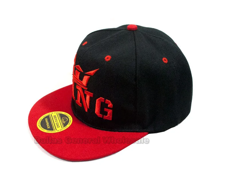 "KING" Snap Back Flat Bill Caps Wholesale