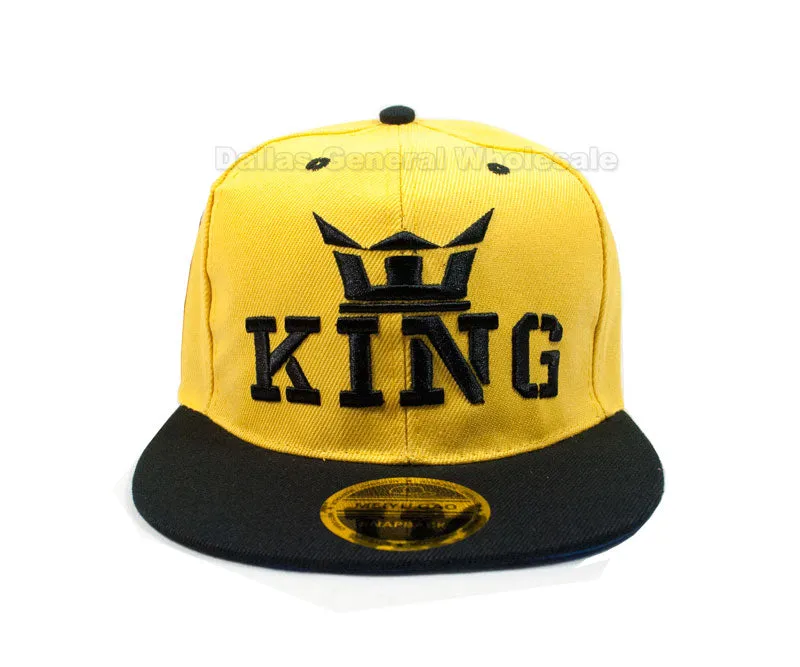 "KING" Snap Back Flat Bill Caps Wholesale