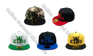 "KING" Snap Back Flat Bill Caps Wholesale