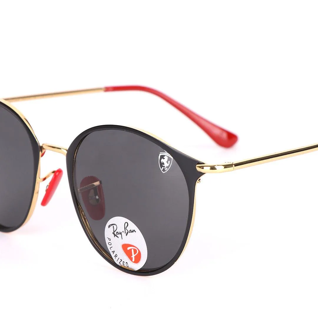 Ray-Ban Ferrari Designed Red And Gold Metal With Polarized Lens Sunglasses