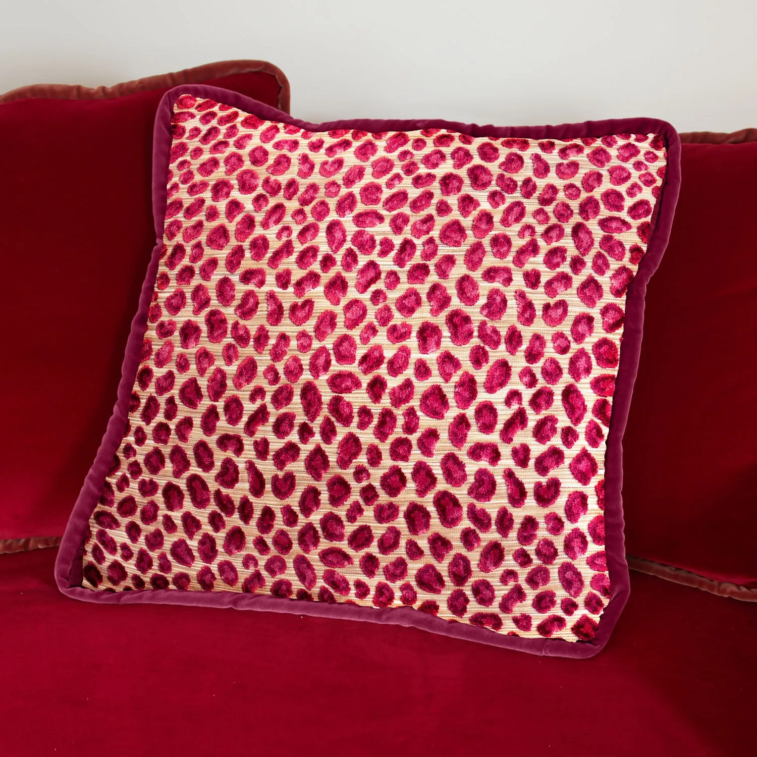 Reversible Cushion - Glam Leopard & Red Couture