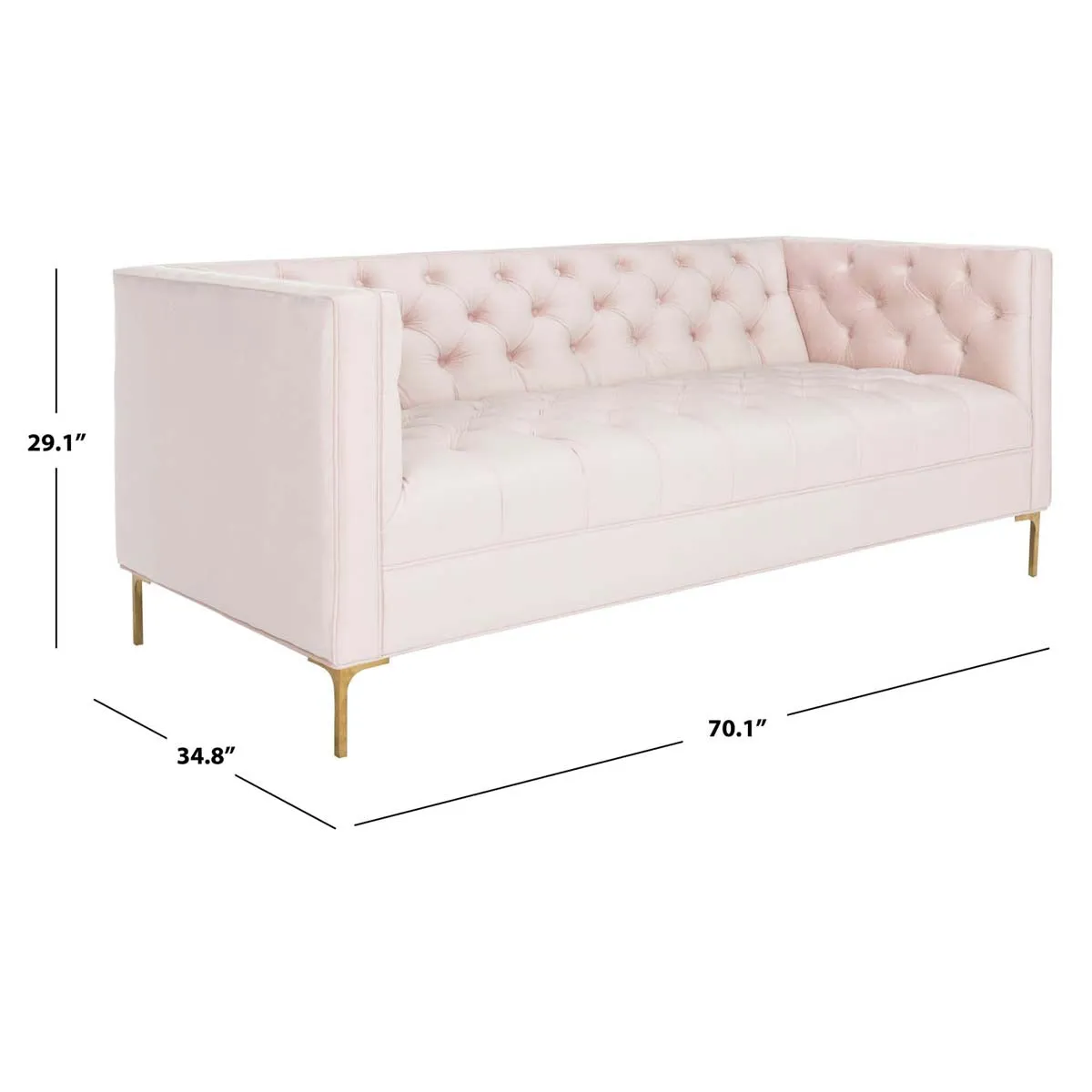 Safavieh Couture Vydia Velvet Tufted Sofa, SFA1002