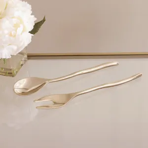 Sierra Modern Maia Large Salad Servers (Shiny Gold)