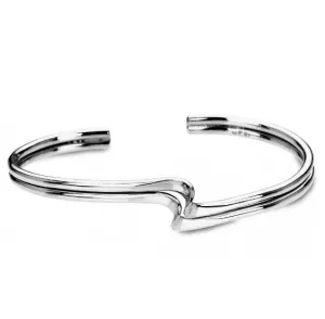 Silver Double Twist Bangle