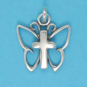 Simple Butterfly Cross Charm