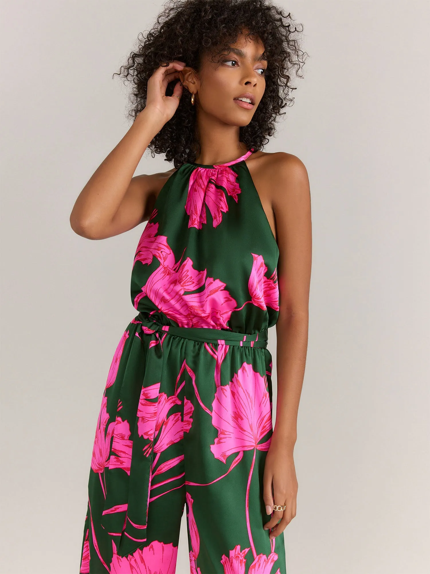 Sugarlips Halter Neck Floral Jumpsuit - Brands We Love