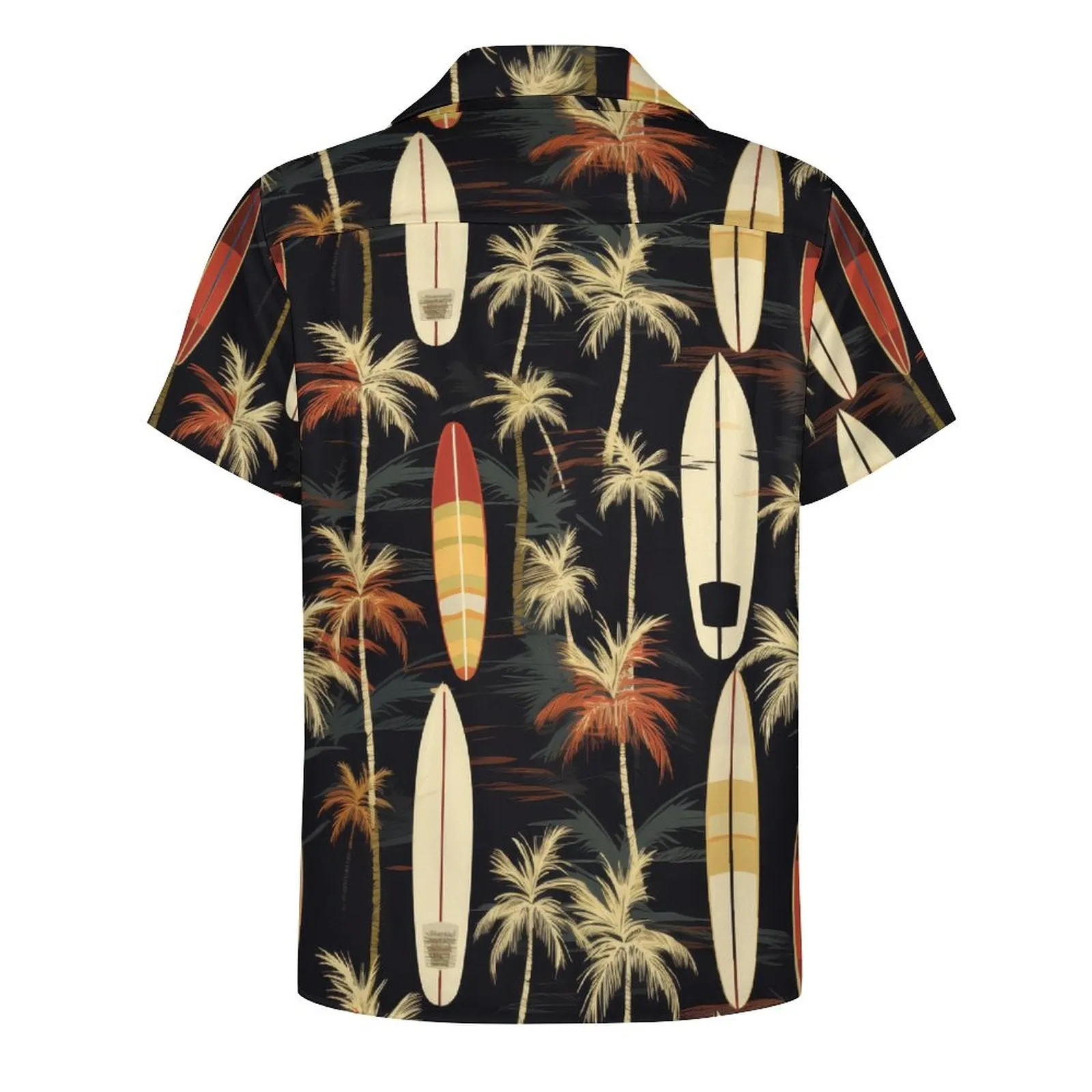 Surfboard Tropical Palm Tree Print Men's Short Sleeve Hawaiian Print Shirt with Cuban Collar AY006 (All-Over Printing)