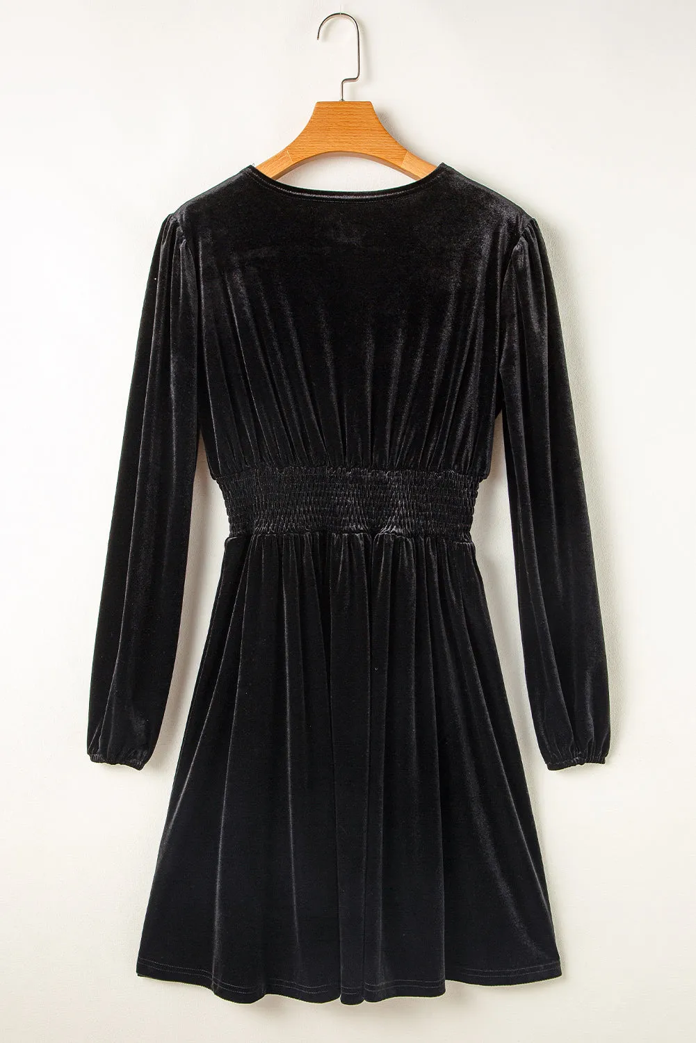 Surplice Long Sleeve Velvet Dress | Winter Dress | Little Black Dress | Velvet