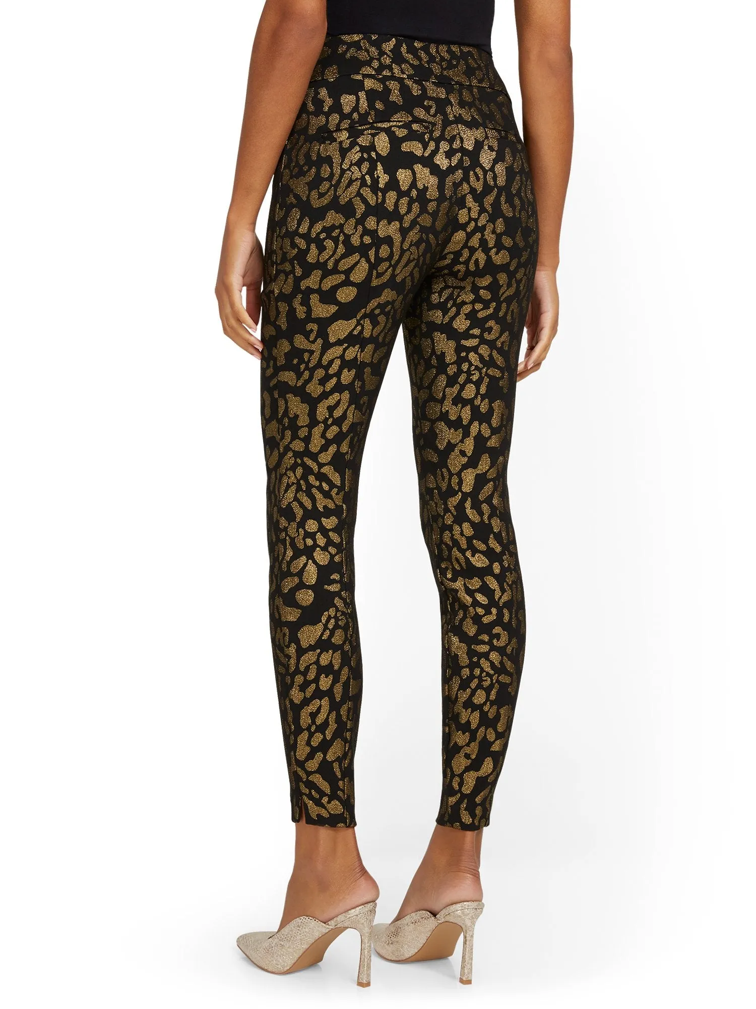 Tall Whitney High-Waisted Pull-On Slim-Leg Pant - Leopard-Print