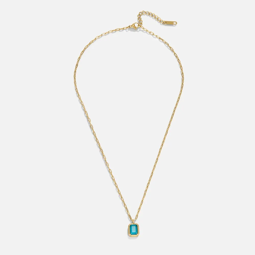 Teal Green Crystal Necklace