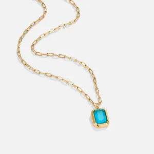 Teal Green Crystal Necklace