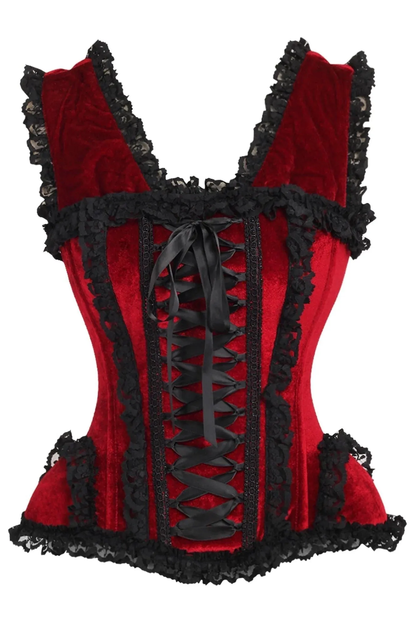 Top Drawer Velvet & Lace Corset w/Cap Sleeves