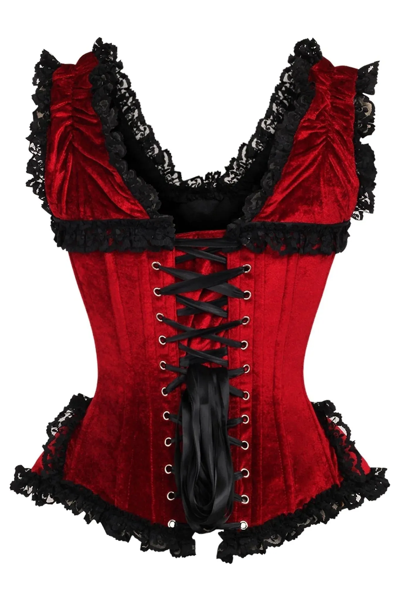 Top Drawer Velvet & Lace Corset w/Cap Sleeves