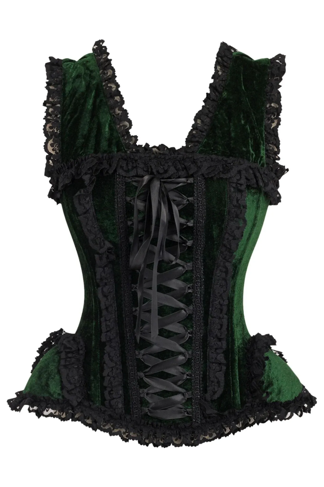 Top Drawer Velvet & Lace Corset w/Cap Sleeves