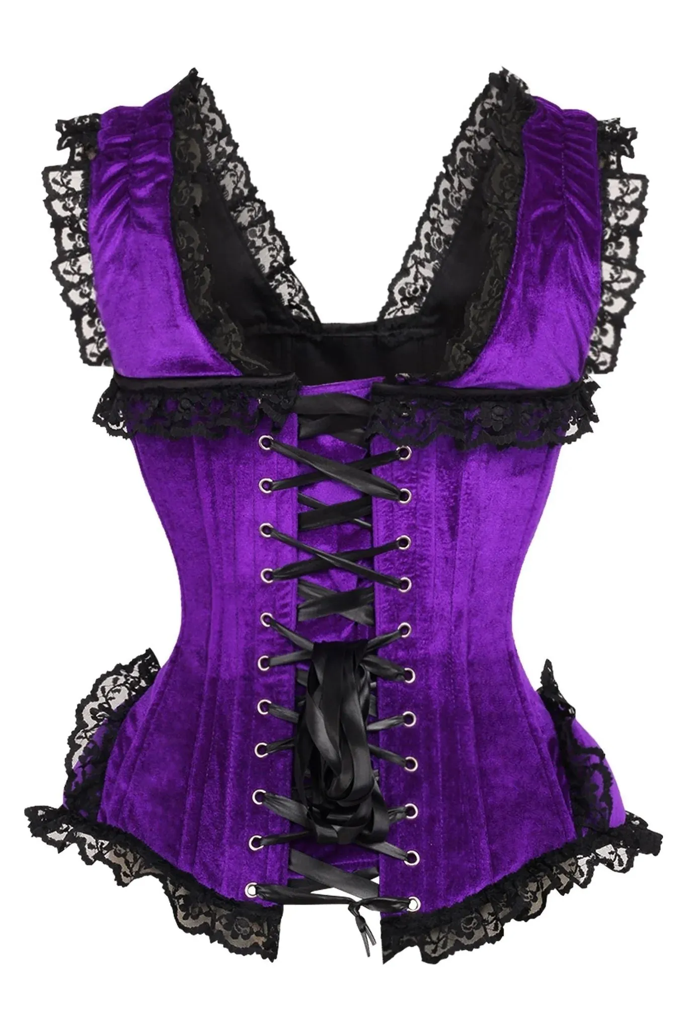 Top Drawer Velvet & Lace Corset w/Cap Sleeves