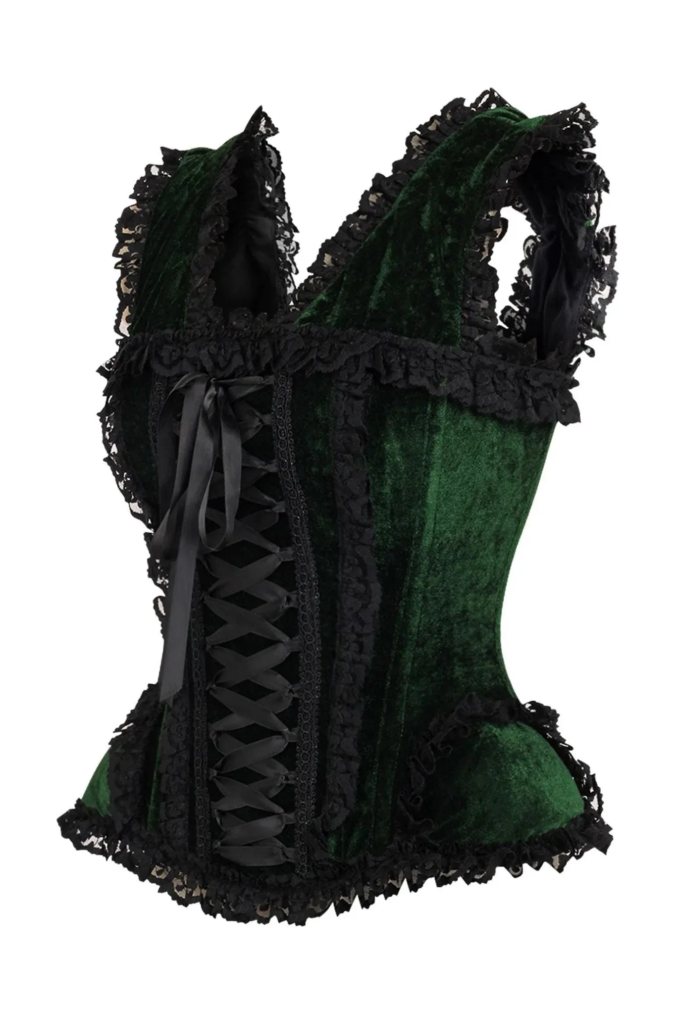 Top Drawer Velvet & Lace Corset w/Cap Sleeves