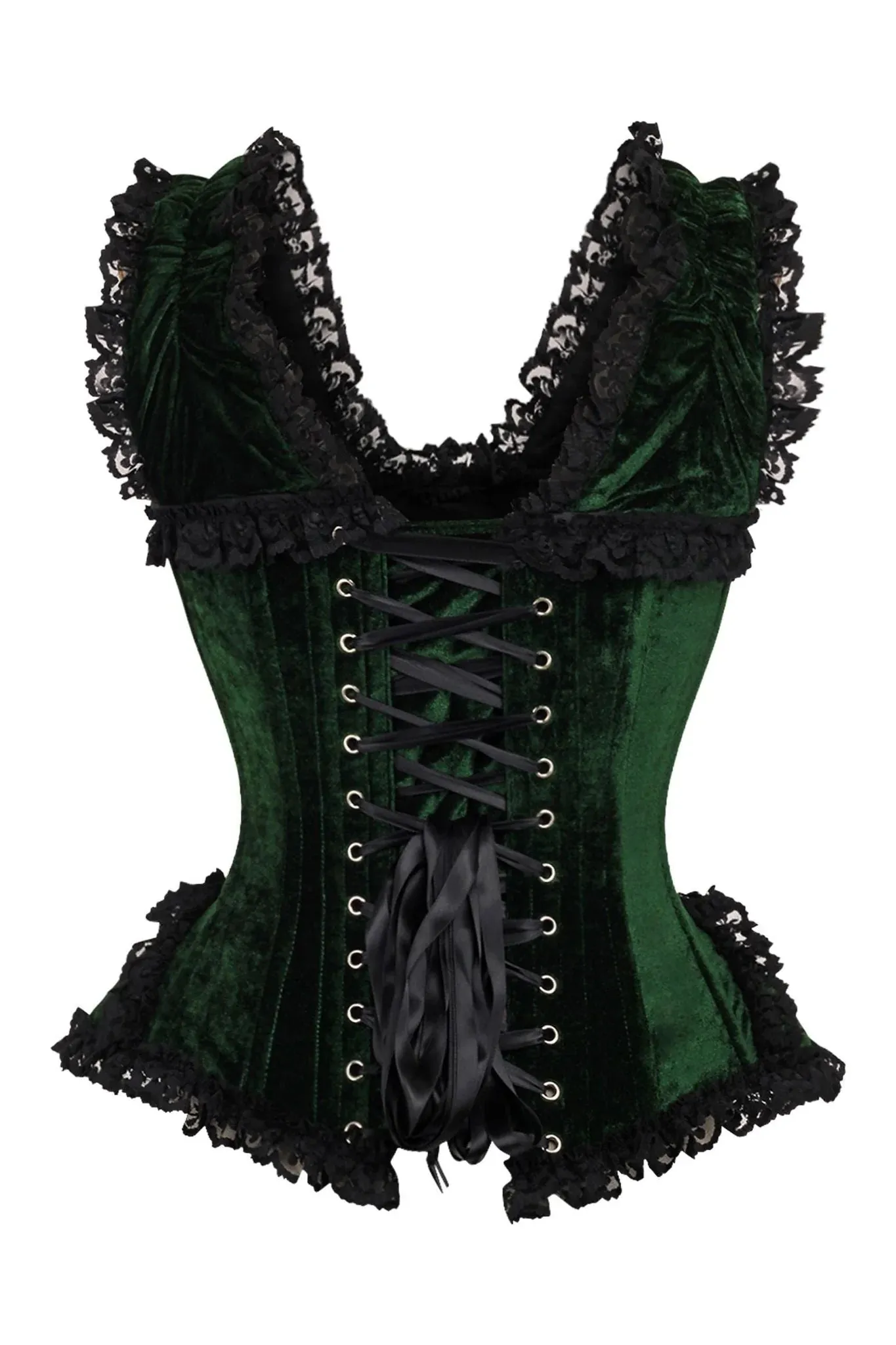 Top Drawer Velvet & Lace Corset w/Cap Sleeves