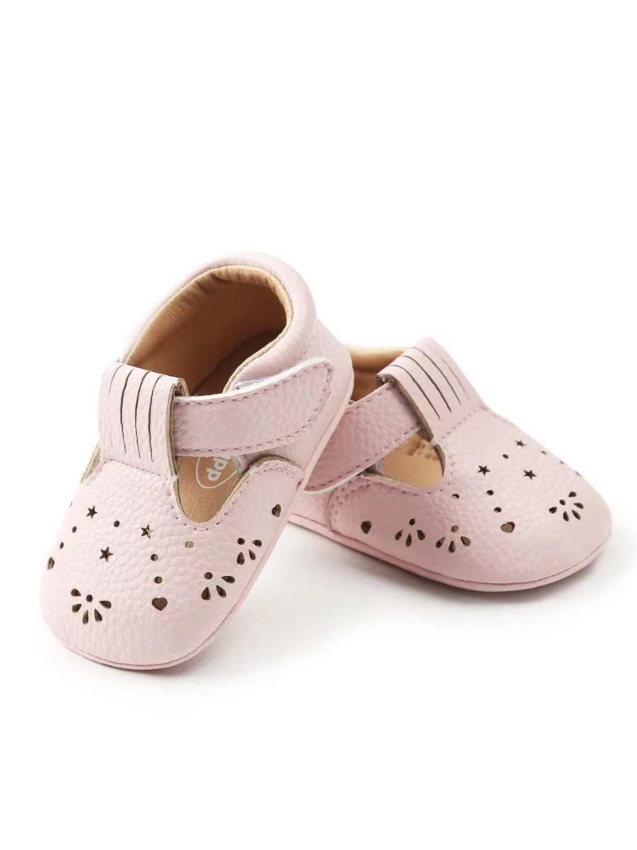 Trendy Infant Girl Walking Shoes Velcro Non-Slip Crib Shoes