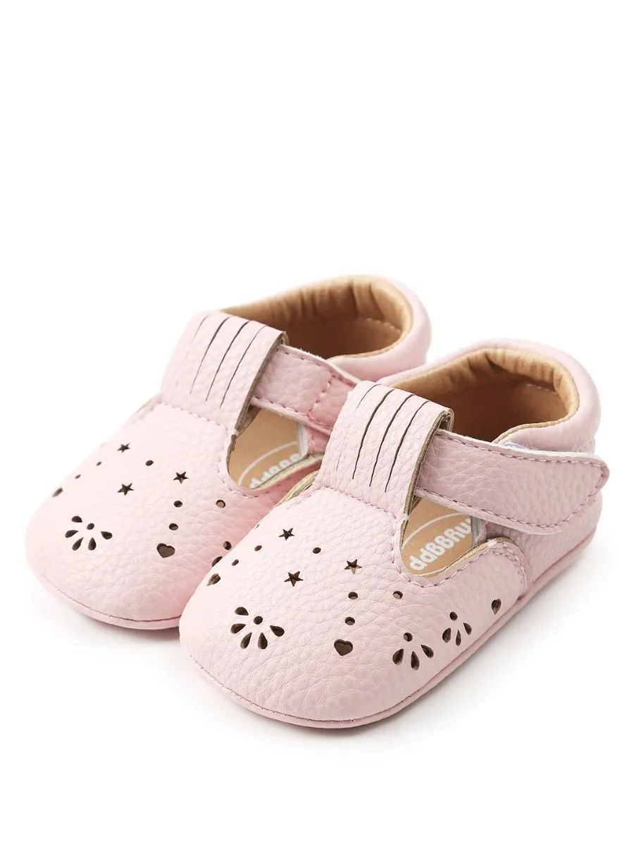 Trendy Infant Girl Walking Shoes Velcro Non-Slip Crib Shoes