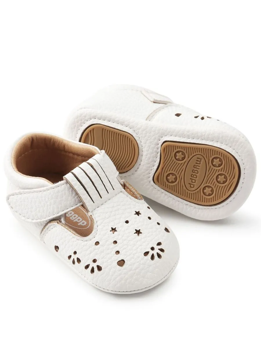 Trendy Infant Girl Walking Shoes Velcro Non-Slip Crib Shoes