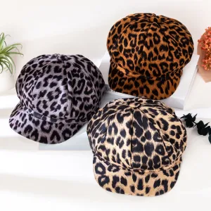 Trendy Leopard Print Octagonal Hat